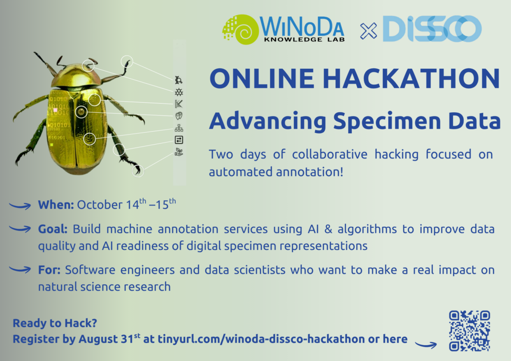Social Media Sharepic for WiNoDa-DiSSCo Hackathon 2026